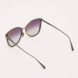 مملوكة مسبقًا Linda Farrow Matt Black/Gold Tone Gradient 8642 Dinah Butterfly Sunglasses