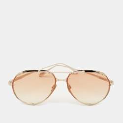 مملوكة مسبقًا نظارة شمسية ليندا فاروا بنية/ذهبية ماتيس طيار متدرج
