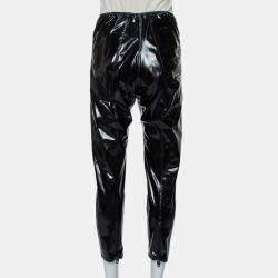 Pre Owned Lisa Marie Fernandez Black Faux leather Zip Front Hannah Cropped Leggings M