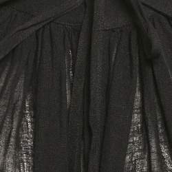 Pre Owned Lisa Marie Fernandez Black Organic Linen Belted Sheer Jumpsuit M