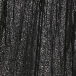 Pre Owned Lisa Marie Fernandez Black Organic Linen Belted Sheer Jumpsuit M