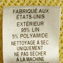 Pre Owned Lisa Marie Fernandez Yellow Gauze Linen Belted Mini Dress S