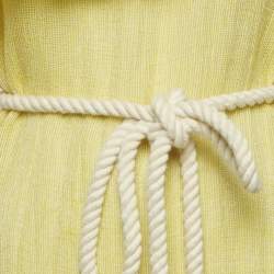 Pre Owned Lisa Marie Fernandez Yellow Gauze Linen Belted Mini Dress S