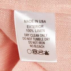 Pre Owned Lisa Marie Fernandez Light Orange Linen Puff Sleeve Mini Dress S