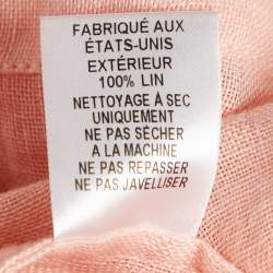 Pre Owned Lisa Marie Fernandez Light Orange Linen Puff Sleeve Mini Dress S