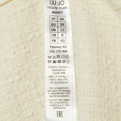 Pre Owned Liu Jo Off-White Boucle Sleeveless Jacket and Skirt Set M