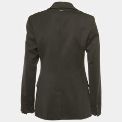 Pre Owned Liu Jo Black Wool Blend Double Breasted Blazer M