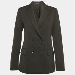 Pre Owned Liu Jo Black Wool Blend Double Breasted Blazer M