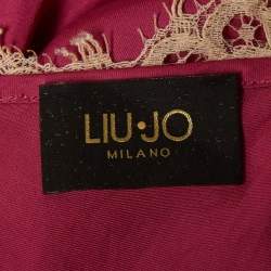 Pre Owned Liu Jo Pink Satin Lace Trim Cami Top S