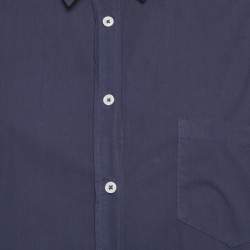 Pre Owned LMND Navy Blue Cotton Chiara Classic Shirt & Shorts Set M/S