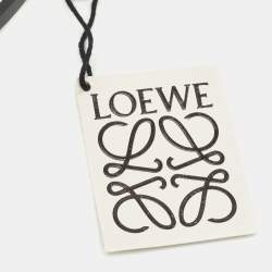 Pre Owned Loewe Black/Brown Leather Anagram Slim Waist Belt 95CM