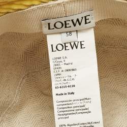 Pre Owned Loewe Yellow Cotton Corduroy Anagram Patch Bucket Hat Size 58