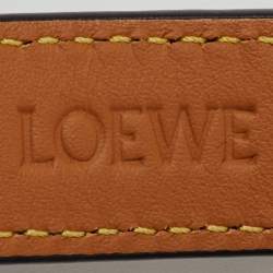 Pre Owned Loewe Black Leather Anagram Slim Waist Belt 95CM