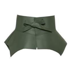 Pre Owned Loewe Green Leather Obi Corset Belt S