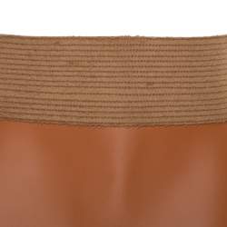 Pre Owned Loewe Tan/Beige Leather and Calfhair Obi Corset Belt M
