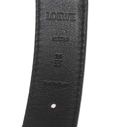 Pre Owned Loewe Tan/Black Leather Anagram Buckle Reversible Belt 75CM