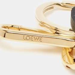 Pre Owned Loewe Green/Black Leather Anagram Bag Charm 