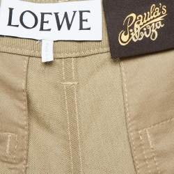 Loewe Brown Linen Blend Patch Pocket Cargo Pants S