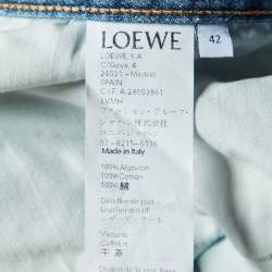 Pre Owned Loewe + Paula's Ibiza Blue Denim Patched Pocket Detail Jeans XL/Waist 35"