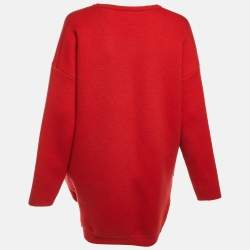 Pre Owned Loewe Red Wool Blend Draped Mini Dress M