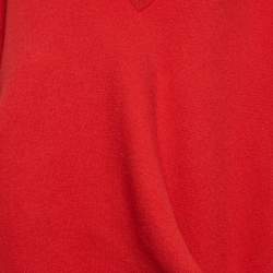 Pre Owned Loewe Red Wool Blend Draped Mini Dress M