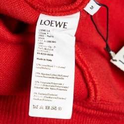 Pre Owned Loewe Red Wool Blend Draped Mini Dress M