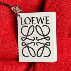 Pre Owned Loewe Red Wool Blend Draped Mini Dress M