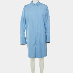 Pre Owned Loewe Blue Cotton High-Low Shirt Dress S