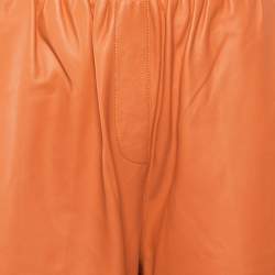 Pre Owned Loewe Orange Leather Culottes M 