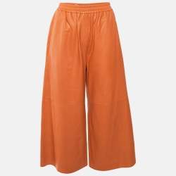 Pre Owned Loewe Orange Leather Culottes M 