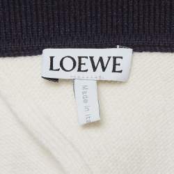 Pre Owned Loewe Blue/White Knit Wrap Polo Top S