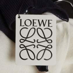 Pre Owned Loewe Blue/White Knit Wrap Polo Top S