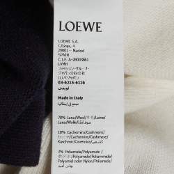 Pre Owned Loewe Blue/White Knit Wrap Polo Top S