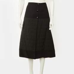 Pre Owned تنورة لويفي مبطنة قطن وفيسكوز أزرار سوداء وسطى مقاس متوسط (ميديوم)