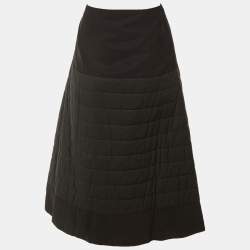 Pre Owned تنورة لويفي مبطنة قطن وفيسكوز أزرار سوداء وسطى مقاس متوسط (ميديوم)