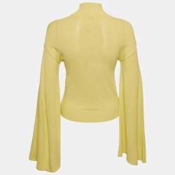 Pre Owned Loewe Yellow Knit Bell Sleeve Turtle Neck Sweater XS