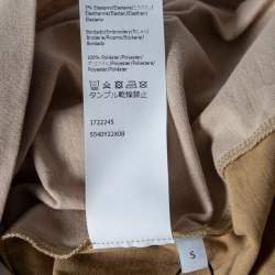 Pre Owned Loewe Beige Cotton Boyfriend Anagram Embroidered Oversized T-Shirt S