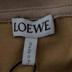 Pre Owned Loewe Beige Cotton Boyfriend Anagram Embroidered Oversized T-Shirt S
