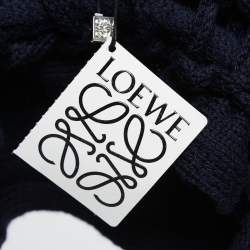 Pre Owned Loewe Navy Blue Wool Braided Detail Super Cropped Bolero M