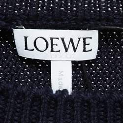 Pre Owned Loewe Navy Blue Wool Braided Detail Super Cropped Bolero M