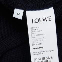 Pre Owned Loewe Navy Blue Wool Braided Detail Super Cropped Bolero M