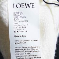 Pre Owned Loewe Ecru Wool Anagram Pocket Detail Sweater L