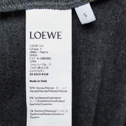 Pre Owned Loewe Grey Jersey Knit Embroidered Long Sleeve T-Shirt S