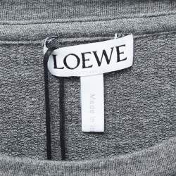 Pre Owned Loewe Grey Jersey Knit Embroidered Long Sleeve T-Shirt S