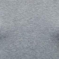 Pre Owned Loewe Grey Jersey Knit Embroidered Long Sleeve T-Shirt S