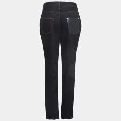 Pre Owned Loewe Black Denim Anagram Pocket Jeans M