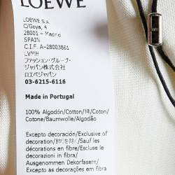 Pre Owned Loewe X Paula's Ibiza Ivory/Green Logo Print Cotton Oversized T-Shirt M