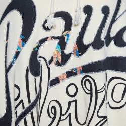 Pre Owned Loewe X Paula's Ibiza Ecru Parrot Logo Print Cotton Hooded Sweatshirt L