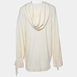 Pre Owned Loewe X Paula's Ibiza Ecru Parrot Logo Print Cotton Hooded Sweatshirt L