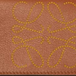 Pre Owned Loewe Brown Leather Anagram Neck Card Holder